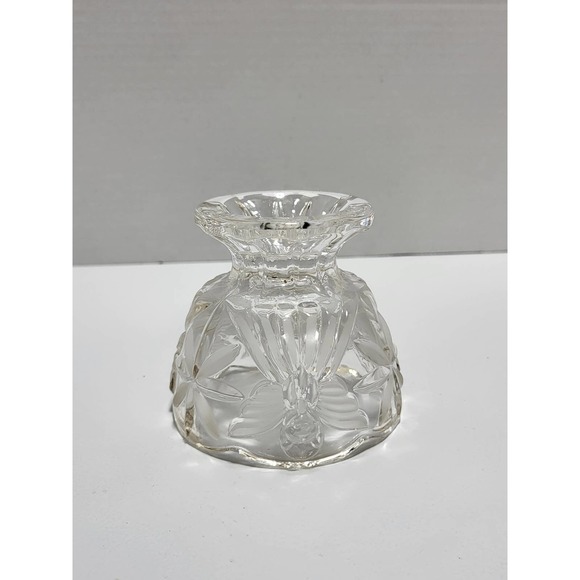 Angel Etched Lead Crystal Small 4in Pedestal Trinket Candy Bowl - Picture 3 of 7